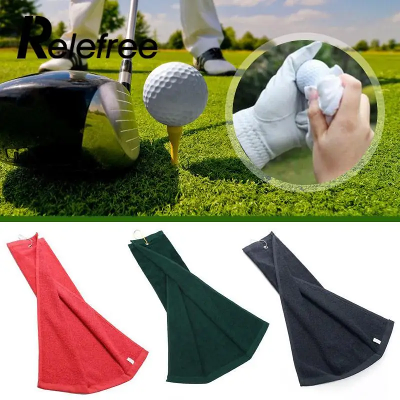 

54*40cm Golf Towel Cotton Comfortable Sport Hand Towel With Mental Hook Golf Towel Super Absorbent Quick Dry Towels Accessories