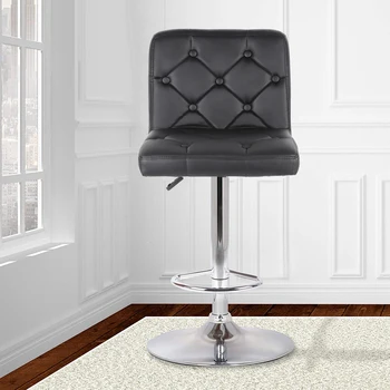 

2Pcs/set Button Style Synthetic Leather Swivel Chair Bar Stools Height Adjustable Counter Pub Chair Tabouret De Bar HWC