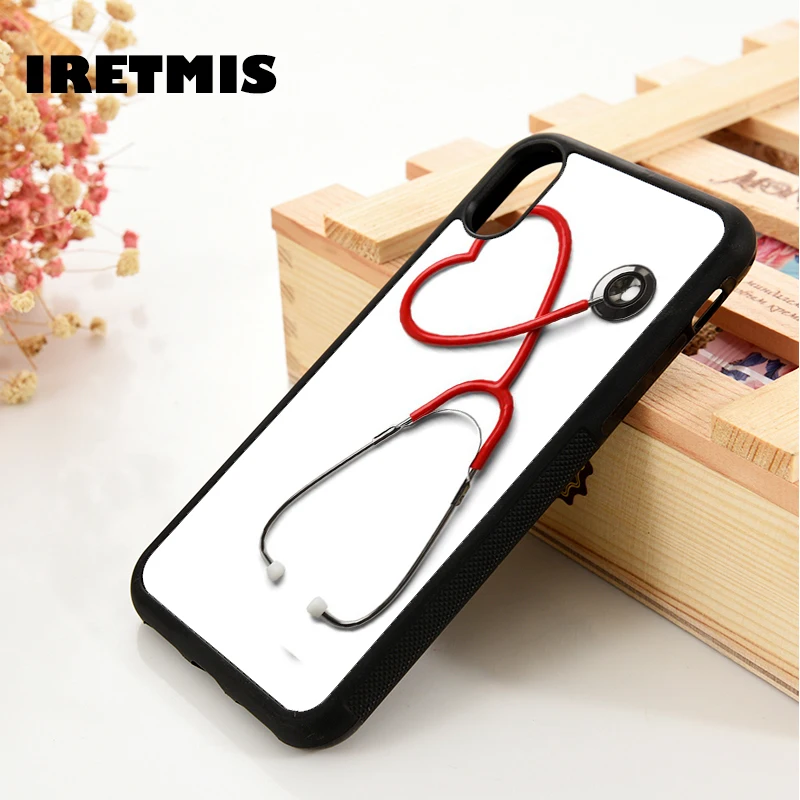 

Iretmis 5 5S SE 6 6S Soft TPU Silicone Rubber phone case cover for iPhone 7 8 plus X Xs Max XR Nurse Medical Stethoscope Fashion