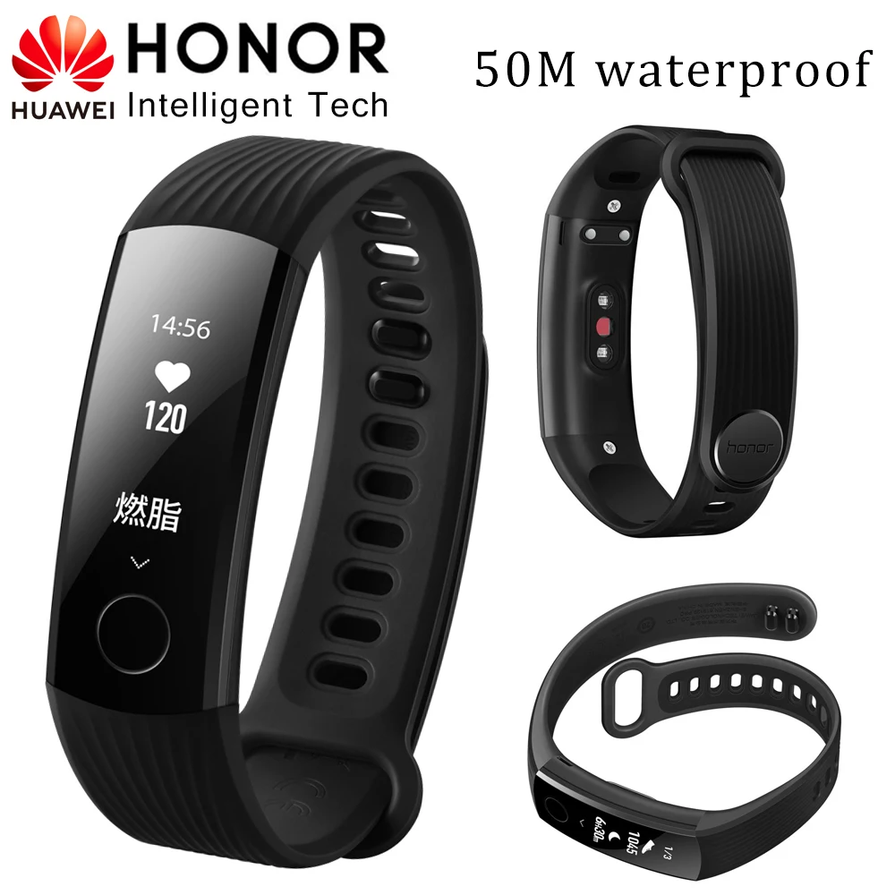 huawei Honor Band 3/4, умный Браслет Honor Band 4, фитнес-браслет, 0,91 дюймов, OLED тачпад, пульсометр, смарт-браслет