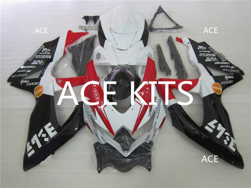 

ACE KITS New ABS Injection Fairings Kit Fit For SUZUKI GSX-R600 GSX-R750 K8 2008 2009 GSX-R600 K8 08 09 Red Black G12