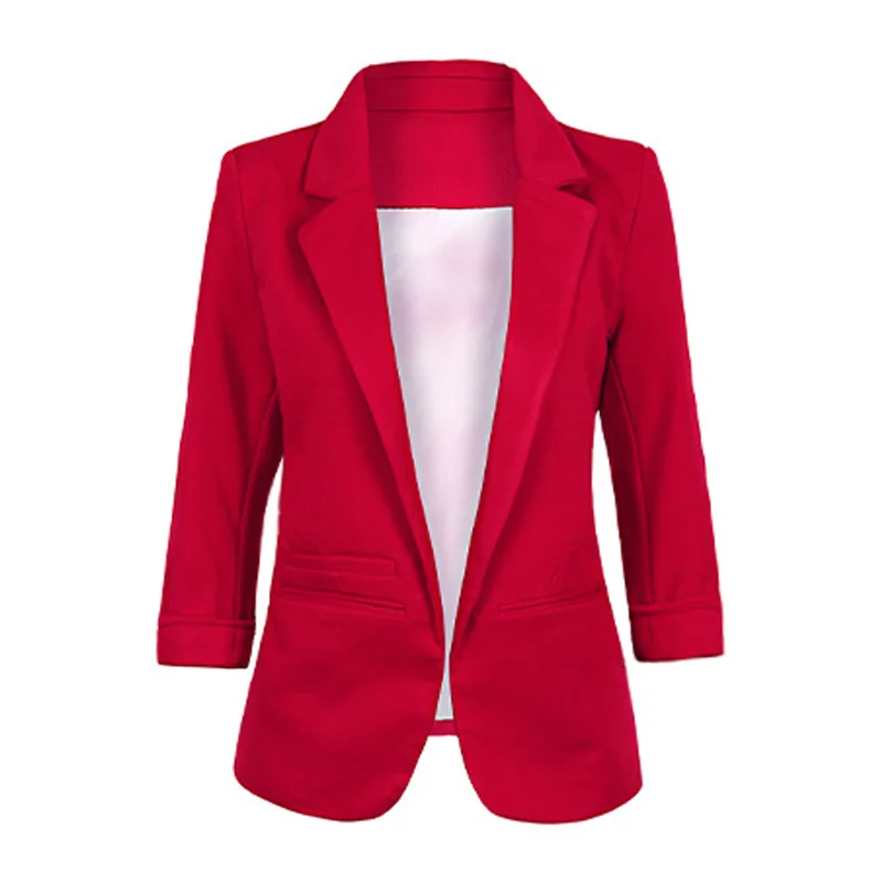 

Danjeaner Spring Autumn Women 10 Colors Slim Fit Blazer Jackets Notched Office Work Open Front Blazer Outfits Candy Color Coats
