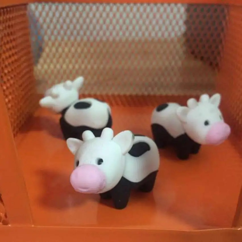 1pc cow Kawaii Rubber Erasers Zoo Kid Gift School Supplies Student