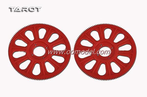 Tarot 450 Pro Parts TL45156-02 121T Slant Thread Main Drive Gear Red Tarot 450 RC Helicopter Spare Parts FreeTrack Shipping tarot 450 parts metal tail drive gear assembly tl1216 tarot 450 rc helicopter spare parts freetrack shipping