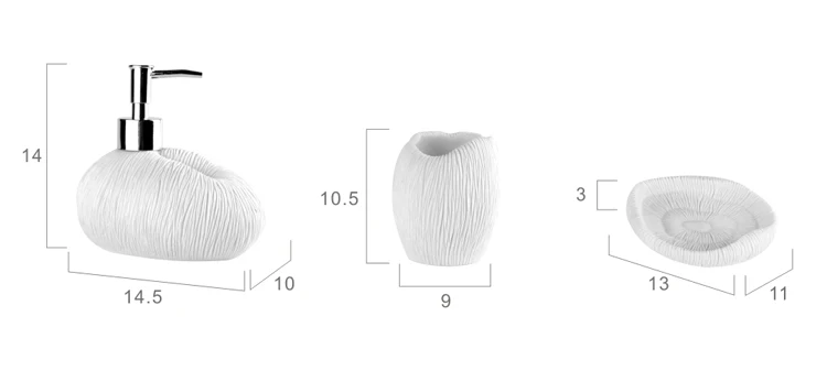 DecoTalk аксессуары для ванной комнаты Набор 3 шт. набор коралловый риф узор песчаник персональный уход наборы белый бежевый черный 4 шт. набор нордический