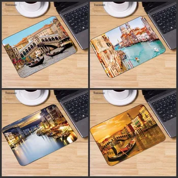 

Yuzuoan Simple Design Italian Scenery Laptop Notebook Computer For LOL CSGO DOTA2 Mousepad Small Mousepad Table Mat