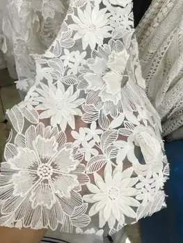 

New Embroidery Design African Net Lace Fabric CGL-5801 Mesh Tulle Lace, Nigerian French Guipure Cord Lace