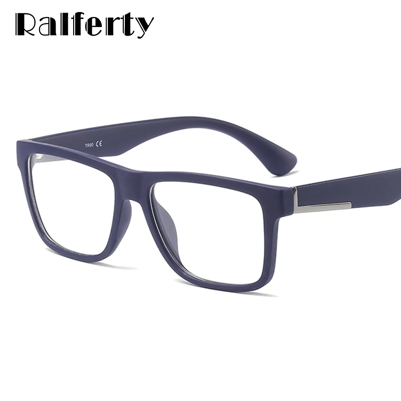 

Ralferty Men's Optical Frame 2019 Classic Square Matt Blue TR90 Prescription Eyeglasses Myopia Spectacles oculos de grau F8020