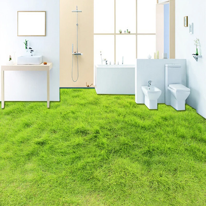 

Custom Mural Wallpaper 3D Green Lawn Living Room Bedroom Bathroom Floor Sticker Self-adhesive Waterproof Modern Vinyl Wallpaper