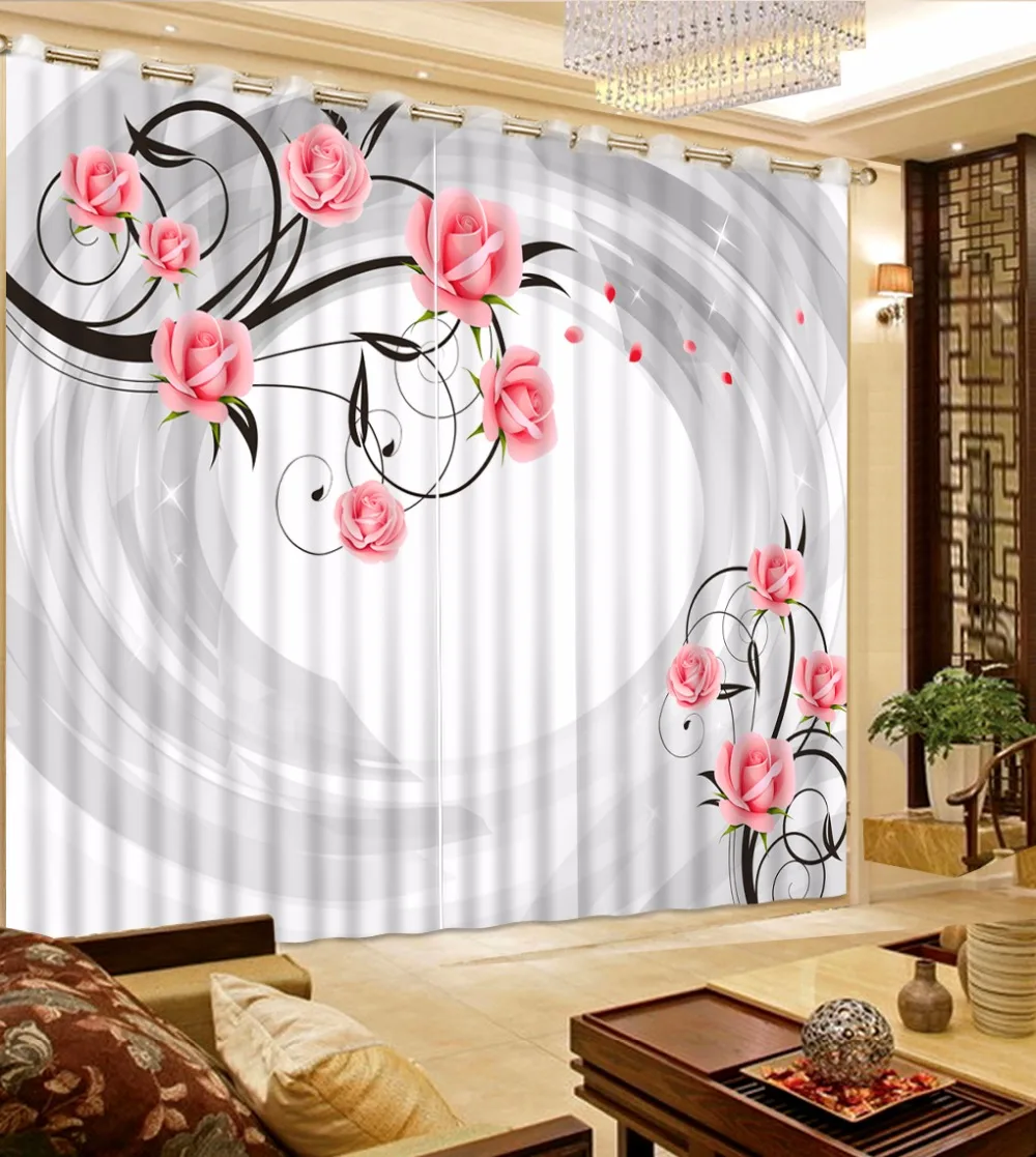 3d Curtains Creative Window Bedroom Living Room Curtains Romantic