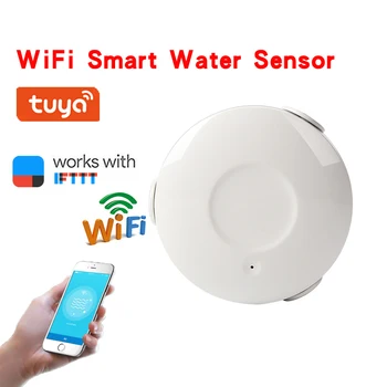 

Smart Wifi Water Flood Sensor Water Leakage Detector App Notification Alerts for Home