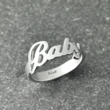 Anillo de Nombre personalizado, Anillo hecho a mano, Alison Font Anillo de Bodas, nombre personalizado de plata anillo de la joyería con encanto