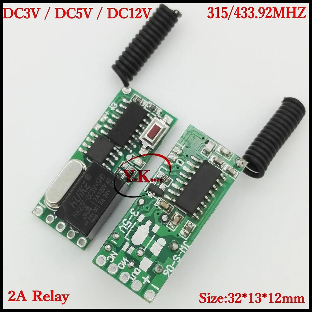 DC12V 1CH реле дистанционный переключатель 2A свяжитесь с беспроводным пультом дистанционного управления нормально открытый закрытый спросить небольшой мини Размеры 315433 Водонепроницаемый TX