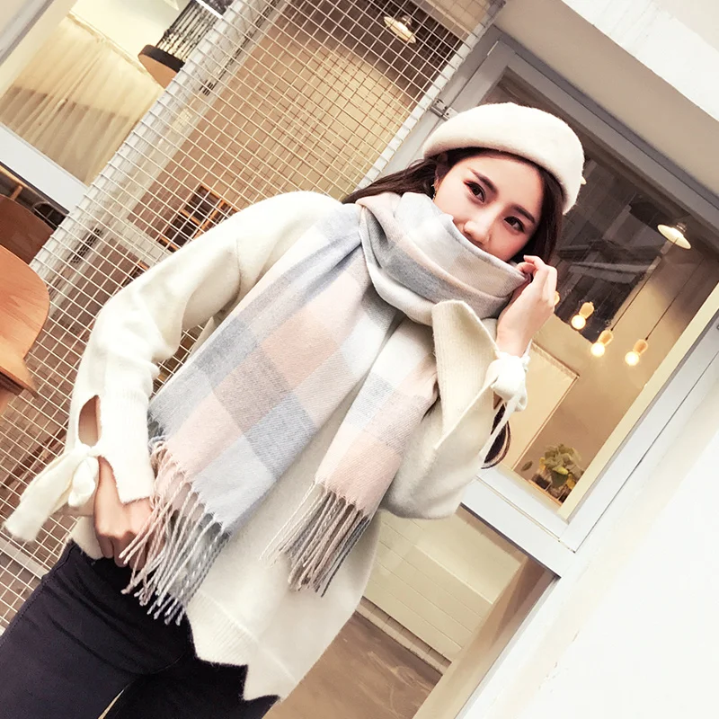 2018 зимние Для женщин шарф имитация кашемира плед шелковые шарфы платки длинный