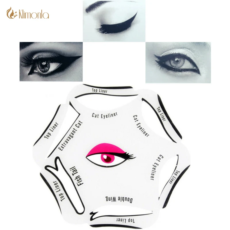 

6 in 1 Stencils Eyeliner Template Smoky Makeup Guide Cat Eye Liner Shaper Stencil Quick Model Makeup For Eyebow Beauty Tool