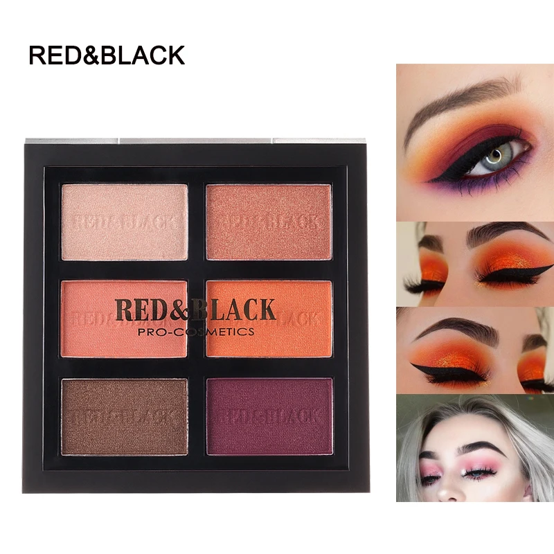 Красные и черные блестящие тени для макияжа Pallete матовые век Палитра мерцающие