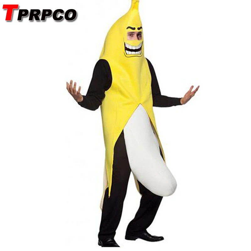 TPRPCO для мужчин Косплей взрослых нарядное платье Забавный сексуальный костюм банана Новинка Хэллоуин Рождество карнавал вечерние украшения NL1511