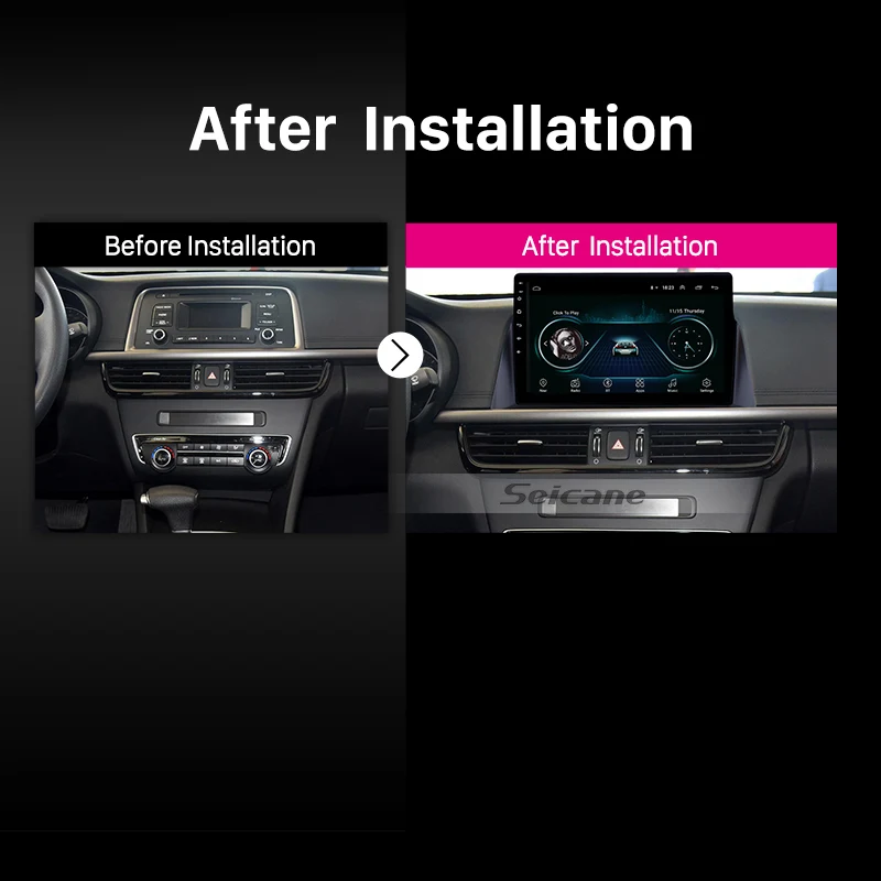 Discount Seicane 10.1 Inch Android 8.1 Car radio GPS Navigation for Kia K5 2016 support Backup Camera Steering Wheel Control Mirror Link 5