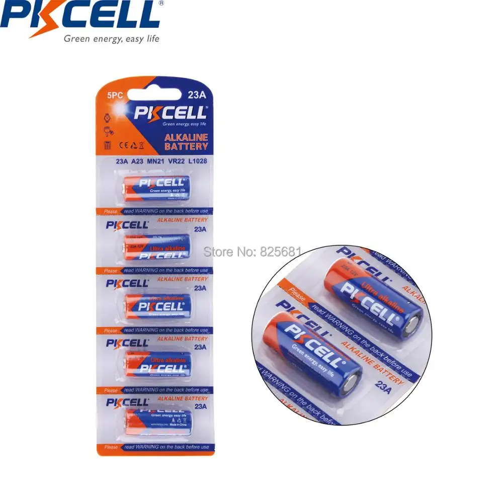 15 шт. 3 карты PKCELL 12 В 23a 23A 23AE MN21 щелочные батареи для сухого звонка будильник пульт
