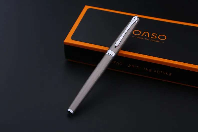 OASO A17 популярные высокое качество серебристый клип авторучка роскошный Бизнес подарочные ручки для написания 0,5 мм Металлические ручки