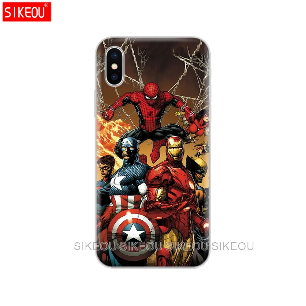 Чехол для iphone 5S, se 4 4S 6s 6 7 8 plus чехол для iphone X XS XR XS MAX чехол Marvel мстители супергерой Капитан Железный человек танос - Цвет: 10876