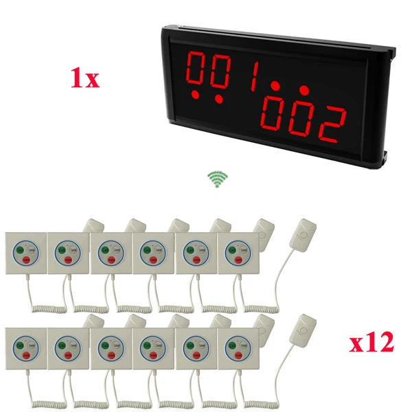 Hospital Nurse Call System of 1 big size LCD display 6 multi-button emergency Panic Alarm System Pagers Wireless - Цвет: 1display 12buttons