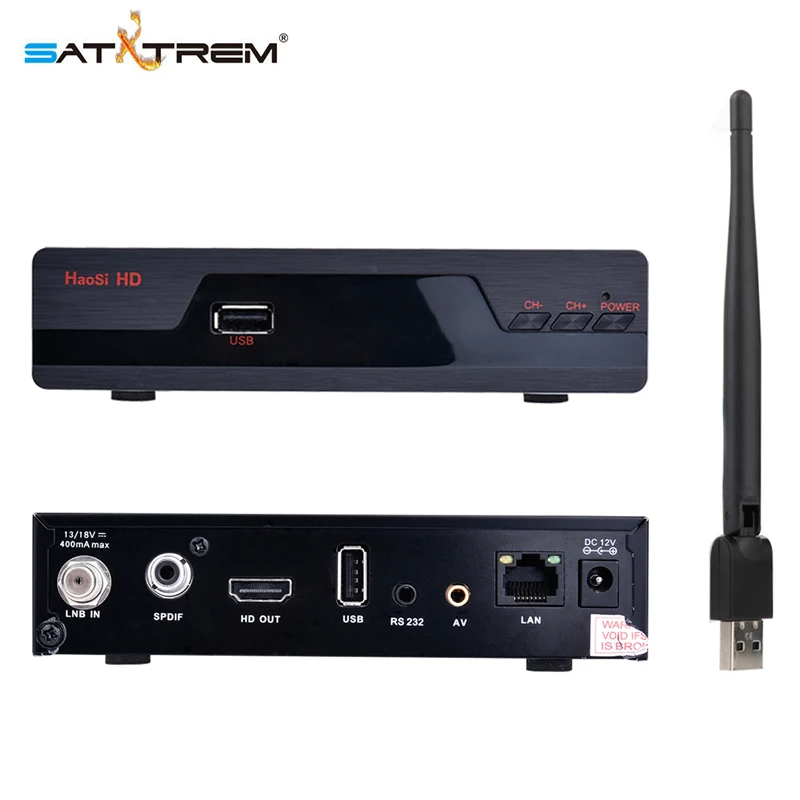 Satxtrem IP S2 1080P DVB-S2 цифровой спутниковый ТВ-приемник тюнер Поддержка wifi HD AC3 Youtube IKS power Vu Biss Key с USB wifi