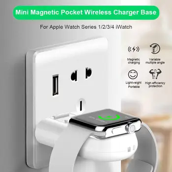 

For Apple Watch Series 1 2 3 4 iWatch Portable Pocket Watch Charger Mini Magnetic Wireless Charger QI Wireless Charging Base