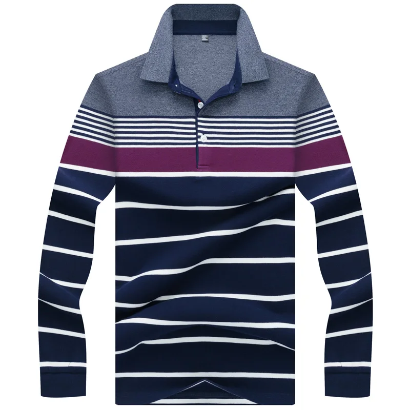 

Casual & business men's polo shirt long sleeve 2019 Spring polo homme cotton striped mens polo shirt brands Tace & Shark polos