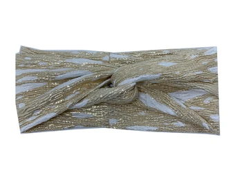 

J173292 Spring 2019 new shimmer metalic turban hairband