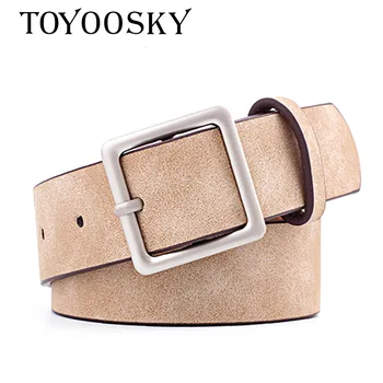 

New Belt Women Leather Belts for Jeans Luxury brand Designer Belts Female Square Metal Pin Buckle Belt