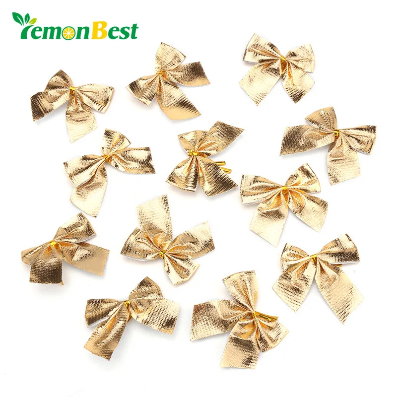 

LemonBest 12PCS Gold Christmas Tree Decoration Baubles Merry XMAS Party Garden Bows Ornament Xmas Christmas Home Decoration