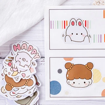 

45pcs/pack Kawaii Pink Pig Adhesive Decoration Diary Stationery Stickers Children Gift DIY Stickers Wholesale