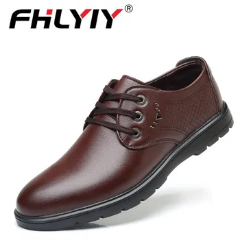 

Men Pu Leather Flat Classic Shoes Pointed Toe Business Lace Up Shoes Black Brown Hombre mocassin homme