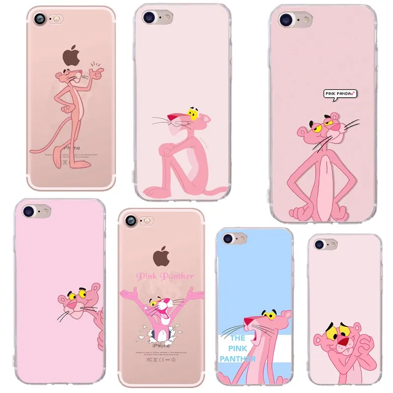 Хит чехол для телефона смартфона iphone 6 s 7 8 Plus X роскошная Милая Розовая пантера