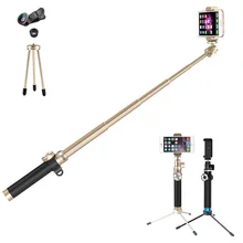 Алюминиевый сплав 212-912 мм Складная и выдвижная bluetooth селфи палка с объективом 3 в 1 портативный монопод для iphone и android