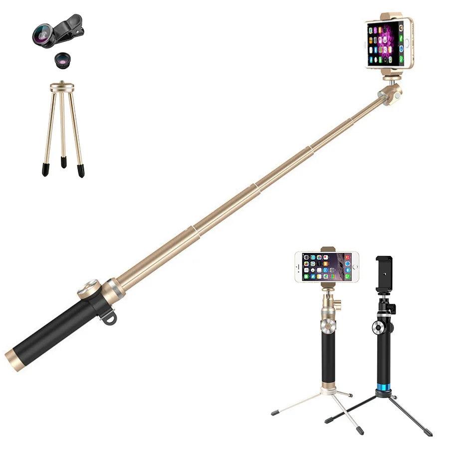 

High quality Aluminum alloy 212-912mm foldable and extendable bluetooth selfie stick portable monopod for iphone and android
