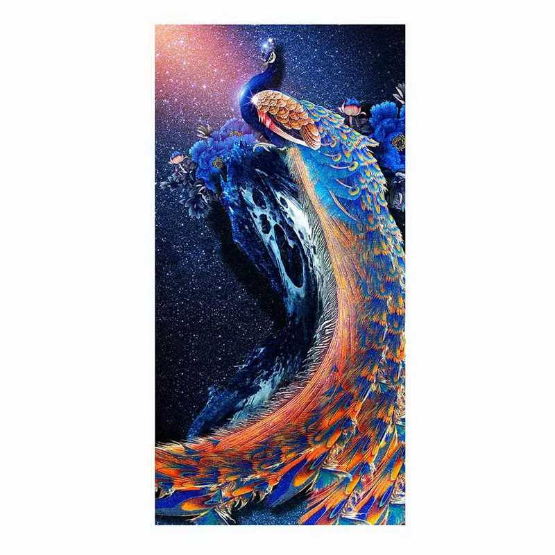 

Trendying DIY 5D Diamond Embroidery Painting Rhinestone+canvas Cross Stitch Peacock Home Decoration Big Size 30*56cm