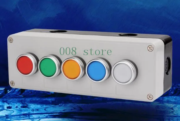 5 hole button switch, waterproof box, self reset button, industrial control box, 22mm 5 hole button switch, waterproof box, self reset button, industrial control box, 22mm