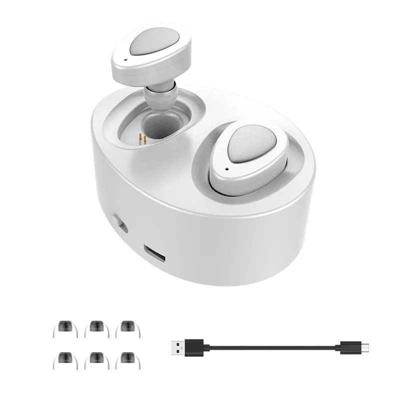ФОТО Pair Mini Bluetooth Earphones Wireless Twins Bluetooth Headset Handsfree Noise Cancelling Earbuds with Microphones Music Sports