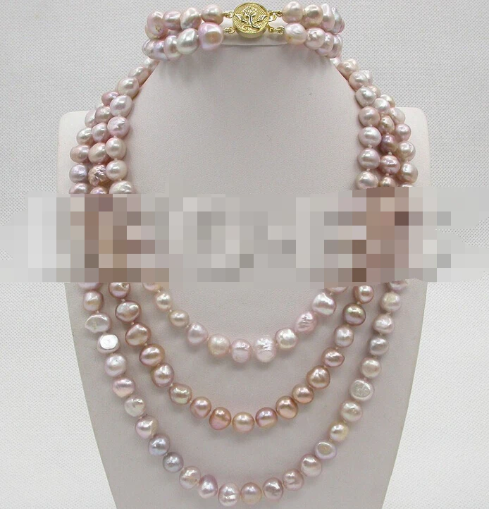 

free shipping 12596 baroque purple pearls necklace 2row bracelet set (A0423)