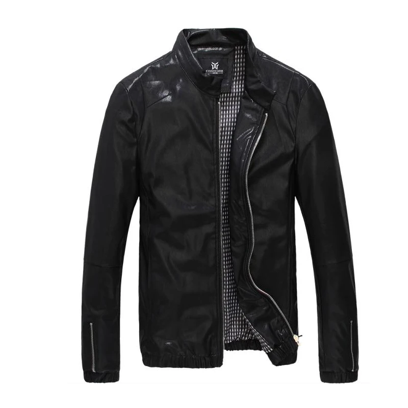 New arrive fashion casual slim leather jackets men...