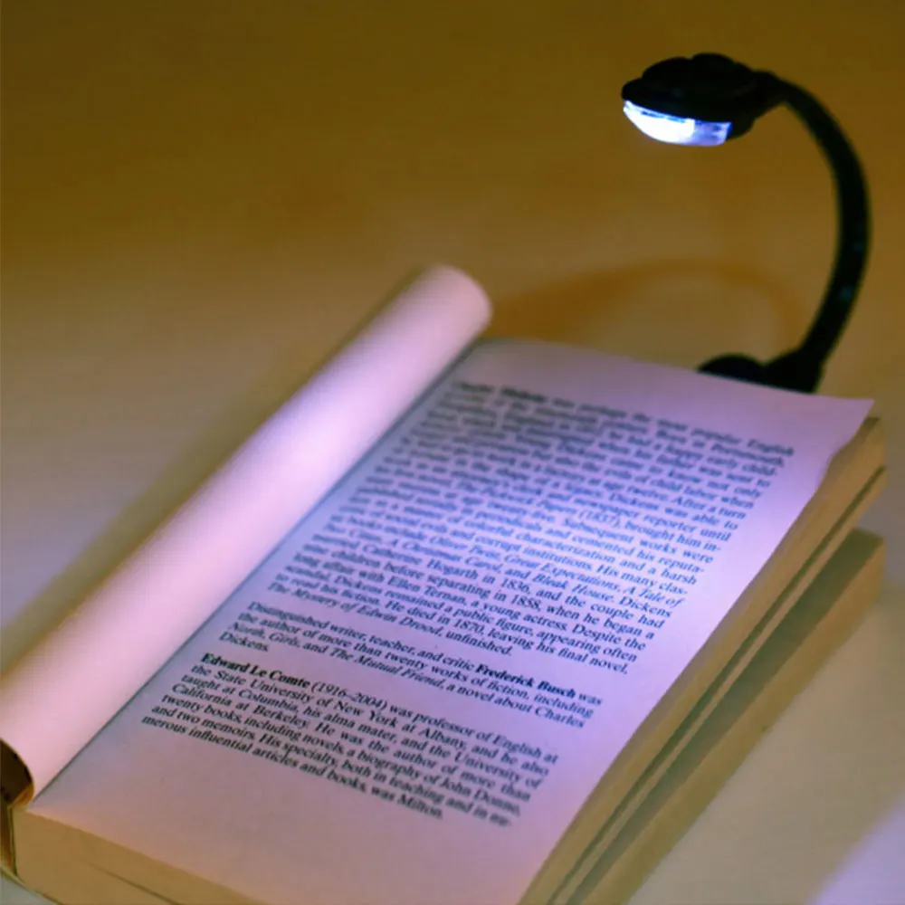 Мини книги лампа Clip-On гибкие светодиодные лампы для чтения книги светильник для дети учатся Спальня прикроватные переносной светодиодный Ночной светильник 3 цвета на выбор