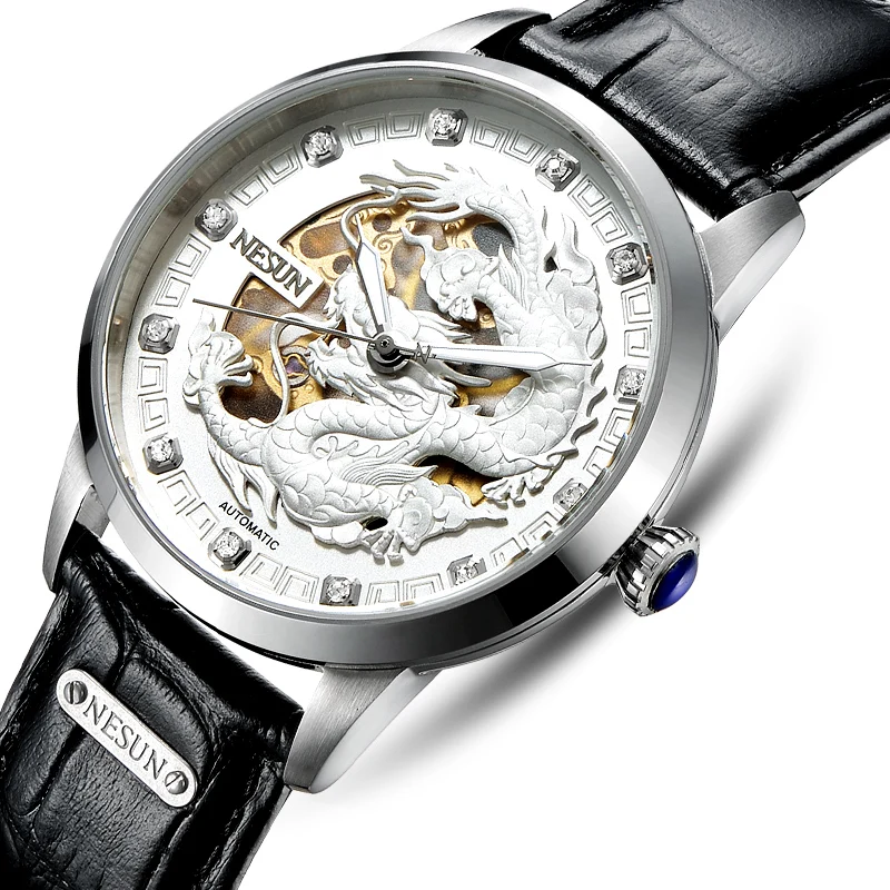 Nesun Skeleton Dragon Switzerland Watch Men Luxury Brand Automatic