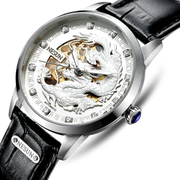 

Nesun Skeleton Dragon Switzerland Watch Men Luxury Brand Automatic Mechanical Men's Watches Sapphire Waterproof clock N9306-2