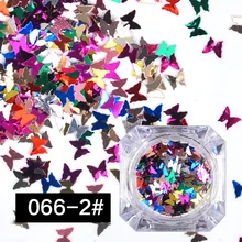 WUF рисунки бабочек дизайн ногтей блестки ослепительно Смешанные Красочные DIY Алмазные Наклейки Советы Декор аксессуар