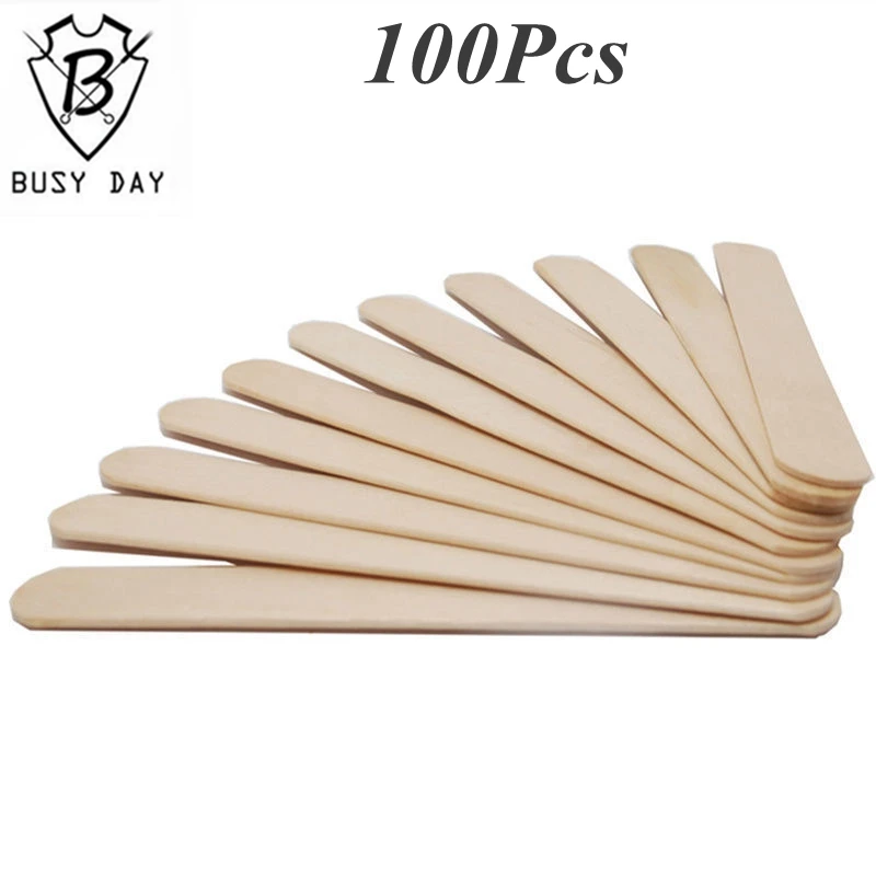 Hot 100pcs/box Disposable Wooden Waxing Spatula Tongue Depressor for