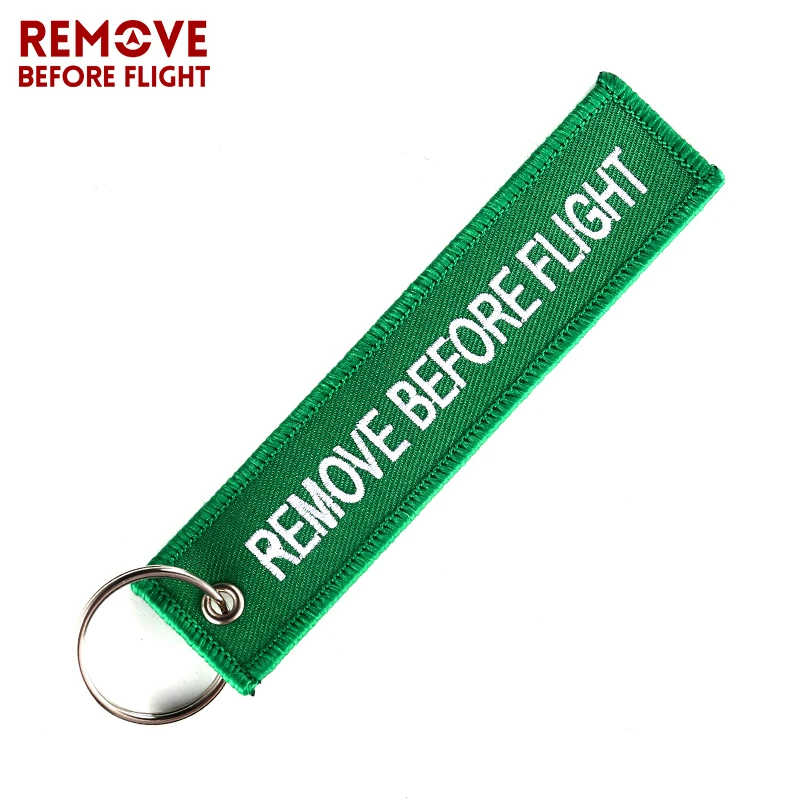 Remove Before Flight Red Embroidery Key Chains Special Luggage Tag Label Key Ring Chain for Aviation Gifts OEM Key Chain Jewelr5