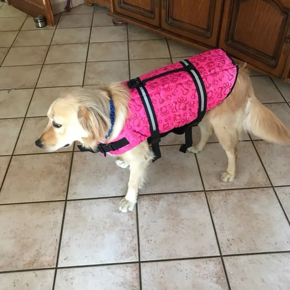 

Pet Dog Life Jacket Safety Clothes Life Vest Collar Harness Saver Pet Dog Swimming Preserver Clothes Summer Swimwear