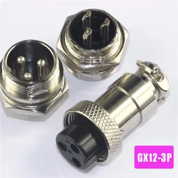 

2set=4pcs GX12 3P Socket+Plug 12mm 3Pin Wire Panel Connector kit RS765 Aviation Plug Interface
